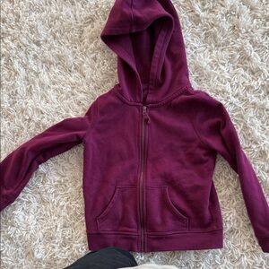Kids Maroon Zip-Up Hoodie - Unbranded